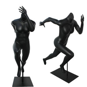 Mannequins féminins musclés en fibre de verre noirs, pas chers, pour la présentation de vêtements de sport en magasin - Product Image 4