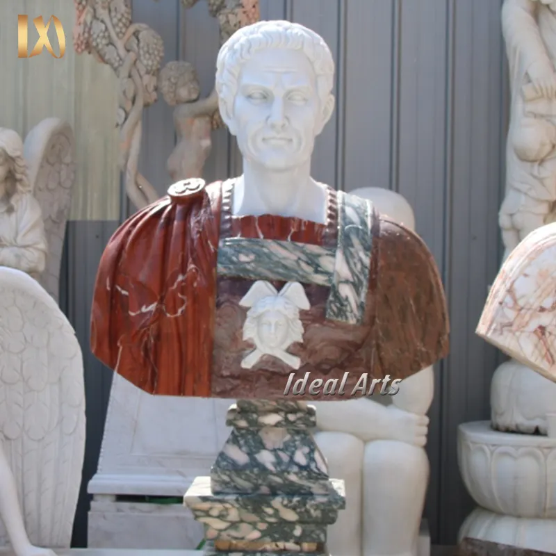 Ideale Kunst Hot Sale Lebensgröße Julius Caesar Marmor Büsten Skulptur Marmor Büsten von römischen Kaisern