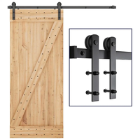 WEKIS Kits de portes de grange intérieures en bois au design moderne avec quincaillerie Portes de grange coulissantes et accessoires de fenêtre