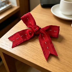 Korean style skirt with ribbon trim, youthful and silky satin finish, cute duckbill <b>clip</b> and <b>bow</b> hair accessory for girls. - Product Image 3