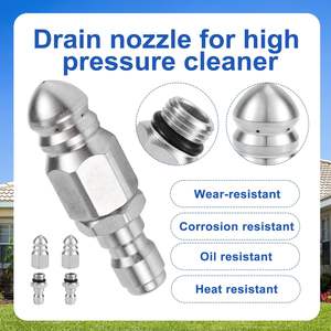 <span class=keywords><strong>Buse</strong></span> de jet d'égout en acier inoxydable 1/4 "NPT connecteur rapide nettoyeur haute pression tuyau de vidange outil de nettoyage 5000 PSI - Product Image 4