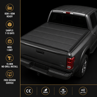 Couverture de benne rigide pliable en trois parties, profil bas, en aluminium, avec verrouillage encastré pour Ford Ranger Double Cab OEM ODM