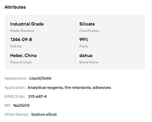 Silicate de sodium de qualité industrielle Na2SiO3 pour liant inorganique - Product Image 6