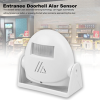 Bel putih Alarm bel pintu plastik, bel pintu masuk Sensor Alarm untuk toko