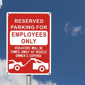 Panneau de stationnement réservé aux employés Les contrevenants à la conception en aluminium debout seront remorqués Frais du propriétaire <span class=keywords><strong>Slogan</strong></span> d'avertissement clair - Product Image 6