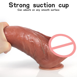 Büyük yumuşak gerçekçi silikon yapay penis elektrikli teleskopik titreşimli yapay penis vibratör kadınlar için yağ yapay penis seks oyuncakları - Product Image 5