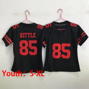 Детские вышитые футболки для американского футбола Youth 2025 New SF 23 Christian McCaffrey 13 Brock Purdy 85 George Kittle 97 Nick Bosa - Product Image 5