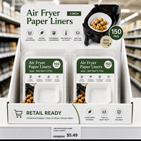 [Vente en gros usine] 150 pièces de papier sulfurisé carré blanc double face de 5 pouces pour friteuse à air - Extra épais 38 g/m² résistant à l'huile pour la cuisson des biscuits