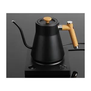 Mutfak aletleri toptancılar çay makinesi akıllı dijital sıcaklık kontrol semaver kahve ahşap dekor elektrikli kaz boynuz su ısıtıcısı