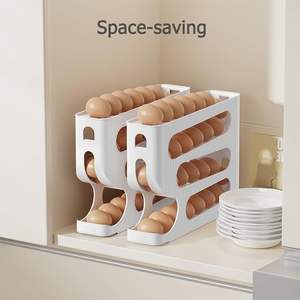 Porte-œufs pour réfrigérateur, distributeur automatique d'œufs roulants pour réfrigérateur, comptoir, cuisine - Organisateur d'œufs gain de place - Product Image 6