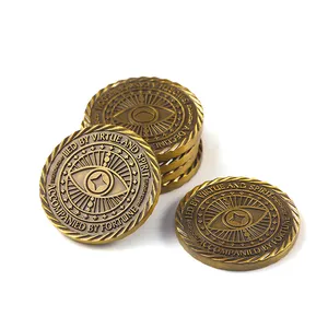custom metal Spanish antique gold eye shape coin