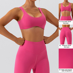 Traje de yoga Ropa deportiva Correr Ropa atlética transpirable para mujer Diseño de espalda de belleza de secado rápido Sujetador deportivo y mallas Fitne - Product Image 3