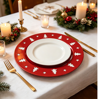 Assiettes en plastique jetables pour la décoration de fêtes, mariages et événements, Assiettes Thème Arbre de Naissance