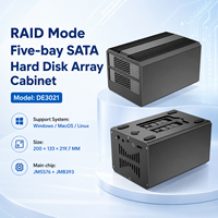 Boîtier RAID 5 baies USB 3.0 pour NVMe M.2 et SATA HDD/SSD, 8 modes de clonage, refroidissement par ventilateur pour serveur NAS et stockage
