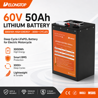 Batterie lithium-ion 60V 50Ah pour moto électrique, scooter électrique, vélo électrique, véhicule à deux roues, batterie rechargeable avec BMS