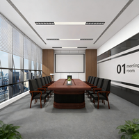 Ensemble de table et de chaises de conférence modernes modulaires en MDF pour bureau, hôtel, hôpital - Mobilier de salle de réunion pour 12 personnes