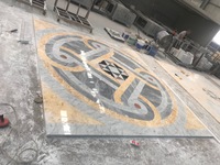 Revêtement de sol arabe Majlis Carrelage à jet d'eau Médaillon en marbre Motifs de pierre d'Afrique Médaillon de foyer Tapis en pierre