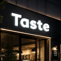 Lettres en acrylique LED durables YIJIAO, logo 3D, lettres lumineuses extérieures éclairées par l'avant pour supermarché