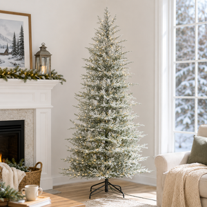 Luxury Pre Lit Artificial <b>Christmas</b> Tree 5-10FT <b>LED</b> Lights Hinged Full Tree Indoor <b>Christmas</b> <b>Decoration</b> Fireproof Durable - Product Image 1