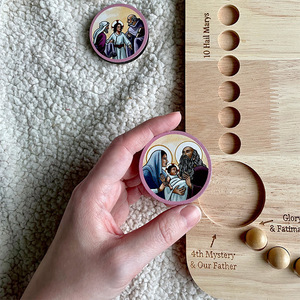 Tablero de Rosario de Madera, Juguetes Divertidos para Niños, Educación Temprana, Regalo Católico de la Virgen María y el Santo Padre - Product Image 4