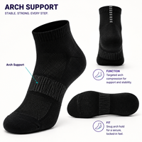 Chaussettes de sport avec soutien de la voûte plantaire pour la course à pied, pour acheteurs en gros de collections de course à pied, avec service de correspondance des couleurs