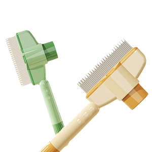 Set di spazzole per animali domestici a doppio colore, denti ad ago in acciaio inossidabile per una depilazione e districazione efficienti - Product Image 1