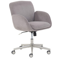 Chaise de bureau d'ordinateur à dossier moyen, en tissu velours, pour la maison et le bureau