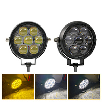 Projecteur LED rond 7D 70W, phare de travail longue portée, projecteur tout-terrain, lampe de conduite haute luminosité pour Jeep, SUV, bateau, voiture, camion