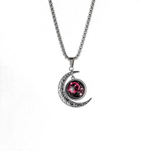 Collana zodiacale gioielli regali di compleanno <span class=keywords><strong>astrologia</strong></span> 12 oroscopo segno galassia mezzaluna collana pendente a mezzaluna - Product Image 1