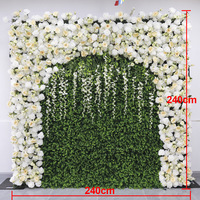 Dinding Bunga Pernikahan Persegi 8x8ft QiYing Victory AP172 Silk Ramah Lingkungan, Tahan Lama, Mirip Asli, Dekorasi Gulung Indoor/Outdoor