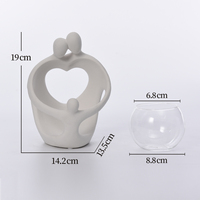 Ventes chaudes, pot de fleurs en verre abstrait pour la maison, accessoires de décoration de table de bureau en céramique pour femme