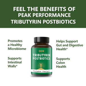 Oem Custom Tributyrine Postbiotica Capsules 55% Actieve Formule Darm Gezondheid Colon Ondersteuning 30 Veganistische Gmo-Vrij - Product Image 2