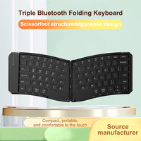Clavier BT portable pliable en forme de V ergonomique-Clavier de conception sans fil ultra-mince rechargeable
