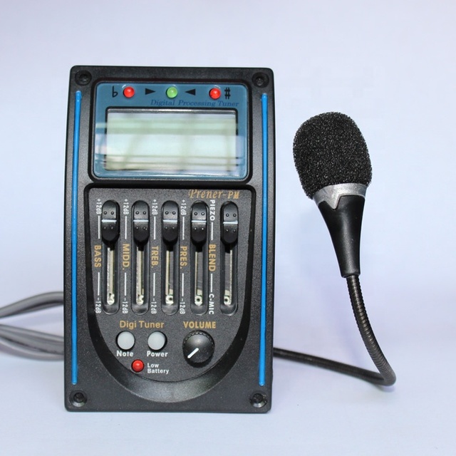 EQ PRENER PM Wholesale Piezo Preamp Tone  Control System Guitar LCD Pickup Tuner