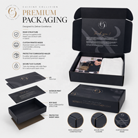 Carton ondulé noir personnalisé en carton, boîte d'emballage pour uniformes de chef ustensile de cuisinier Toque blanche et couteau de cuisine