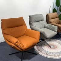Fauteuil pivotant de loisirs Lawrence Nordic en tissu confortable, fauteuil d'appoint individuel, fauteuil rotatif pour salon et chambre à coucher