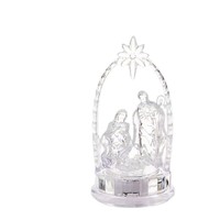 Ornements en acrylique lumineux sur le thème de la naissance de Jésus, style religieux, cristal transparent, lumière nocturne colorée