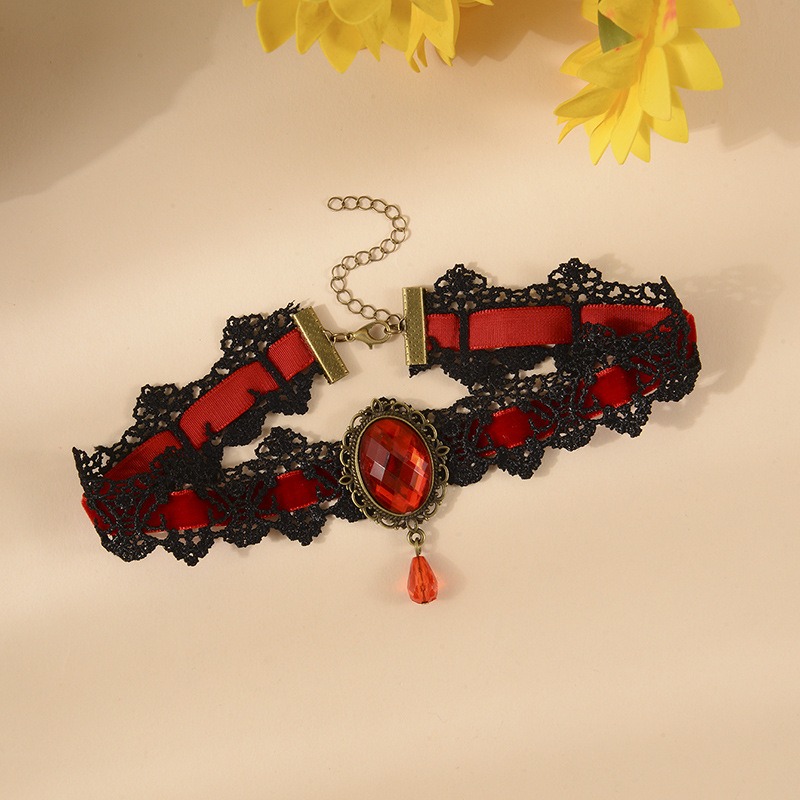 Collana grocollo nera Collana unca con perlne e flo - Etsy tala