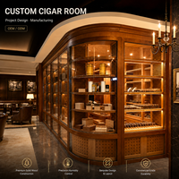 Humidor sur mesure pour magasin de cigares, Humidor modulaire, Chambre à cigares, Étagères en cèdre espagnol, Contrôle de l'humidité, Projet commercial pour boutique de détail