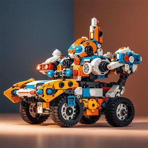 Transformable <b>Robot</b> Building Blocks Set With Vehicle Mode 1:1 Scale Construction Toy For Kids Age 8 To 13 Years - Product Image 4