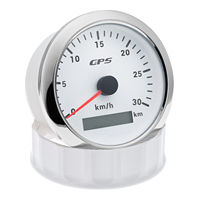 Compteur de vitesse GPS électrique 85 mm 30 km/h avec odomètre et capteur, rétroéclairage LED rouge, cadran blanc, ajustement universel pour bateau et marine