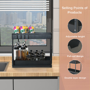 Adjustable Height Double Tier Standing <strong>Sink</strong> Organizer for <strong>Bathroom</strong> Kitchen Stainless Steel Eco-friendly Durable <strong>Storage</strong> - Product Image 2