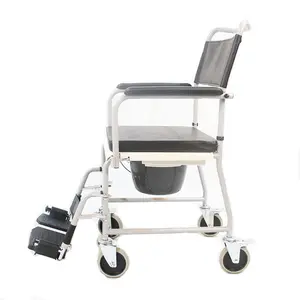 带轮子的滚动淋浴椅防水马桶椅带轮子运输的电动马桶椅