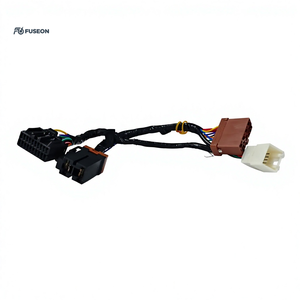 Faisceau de câblage personnalisé pour capteur automobile, faisceau de câblage à branche unique avec connecteur cyan, OEM 12V 24V - Product Image 1