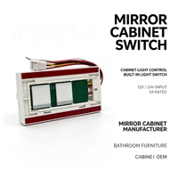 Miroir LED avec capteur tactile, interrupteur DC24V, fonction anti-buée, contrôleur de gradation à trois niveaux, intelligent, indice de protection IP54 pour miroir de salle de bain