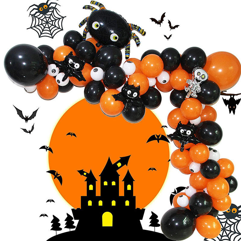 6 Palloncini Bianchi Facce Di Halloween - Foto 10