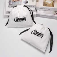Sacs à cordon en coton sergé de haute qualité de couleur blanche personnalisée écouteurs caméra montre intelligente pochette en coton pour téléphone portable