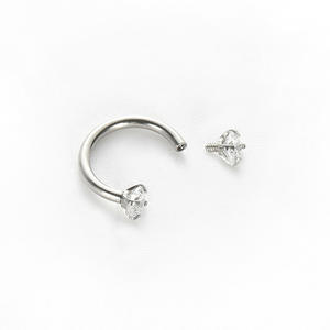 Anneau de nez en acier inoxydable en forme de U, incrusté de zircon 5A, entièrement serti de diamants, unisexe, pour piercing corporel de mariage, bijoux d'usine - Product Image 6