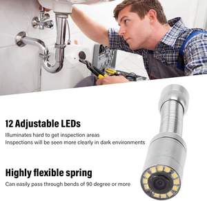 Cámara de boroscopio profesional 23mm CMOS 145 ° Cámara de inspección de tuberías de alcantarillado/drenaje con SD/DVR, cabezal de equilibrio - Product Image 4