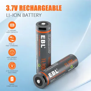 18600 Baterias recarregáveis usb de íon de lítio 3.7V Bateria recarregável de célula 3.7V 2200Mah